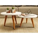 Ver imagem 4 de Conjunto 2 Mesinhas de Centro Sala Madeira Redonda Pé Palito