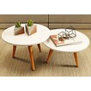 Ver imagem 3 de Conjunto 2 Mesinhas de Centro Sala Madeira Redonda Pé Palito