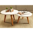 Ver imagem 1 de Conjunto 2 Mesinhas de Centro Sala Madeira Redonda Pé Palito