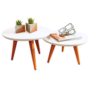 Ver imagem 2 de Conjunto 2 Mesinhas de Centro Sala Madeira Redonda Pé Palito