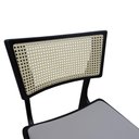 Ver imagem 4 de Kit 2 Cadeiras Apollo Madeira Maciça Encosto Telinha Assento Anatômico - Preto Estofado Linho Bege