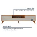 Ver imagem 7 de Rack para TV até 75 Polegadas MDF 237cm Pés em Madeira Maciça Laqueado Piazza New - Mavaular Natural