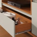 Ver imagem 3 de Rack para TV até 75 Polegadas MDF 237cm Pés em Madeira Maciça Laqueado Piazza New - Mavaular Natural