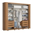 Ver imagem 3 de Guarda Roupa Casal Solaro Cantos Arredondados com Ripado 2 Portas Deslizantes 6 Gavetas com Usinagem