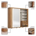 Ver imagem 7 de Guarda Roupa Casal Solaro Cantos Arredondados com Ripado 2 Portas Deslizantes 6 Gavetas com Usinagem