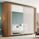 Ver imagem 1 de Guarda Roupa Casal Solaro Cantos Arredondados com Ripado 2 Portas Deslizantes 6 Gavetas com Usinagem