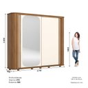 Ver imagem 4 de Guarda Roupa Casal Solaro Cantos Arredondados com Ripado 2 Portas Deslizantes 6 Gavetas com Usinagem