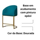 Ver imagem 4 de Kit 02 Banco Banqueta Poltrona Mia Base Metal Dourada Suede Cor:turquesa