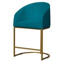 Ver imagem 6 de Kit 02 Banco Banqueta Poltrona Mia Base Metal Dourada Suede Cor:turquesa