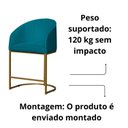 Ver imagem 5 de Kit 02 Banco Banqueta Poltrona Mia Base Metal Dourada Suede Cor:turquesa