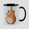 Caneca Branca com Interna Preta Y5 Capivara Chapéu Festa Aniversario - 1