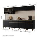 Ver imagem 5 de Armário de Cozinha Completa Atlanta Walk com Vidro Carraro Preto Touch