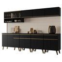 Ver imagem 2 de Armário de Cozinha Completa Atlanta Walk com Vidro Carraro Preto Touch