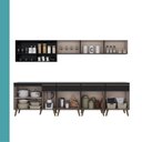 Ver imagem 6 de Armário de Cozinha Completa Atlanta Walk com Vidro Carraro Preto Touch