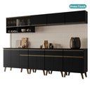 Ver imagem 3 de Armário de Cozinha Completa Atlanta Walk com Vidro Carraro Preto Touch