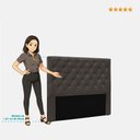 Ver imagem 4 de Cabeceira Casal Dora para Cama Box 140cm Mdf-mdp Estofada em Corino Marrom Loja Sheep