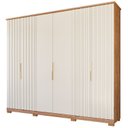 Ver imagem 3 de Guarda-Roupa Casal 6 Portas com Pés 242,5cm 100% MDF Vittoria Espresso Móveis Bege/Cinamomo/Off White
