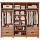 Ver imagem 4 de Guarda-Roupa Casal 6 Portas com Pés 242,5cm 100% MDF Vittoria Espresso Móveis Bege/Cinamomo/Off White