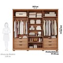 Ver imagem 5 de Guarda-Roupa Casal 6 Portas com Pés e Vidro Reflecta 242,5cm 100% MDF Vittoria Espresso Móveis Bege/Cinamomo/Off White