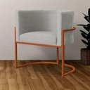 Ver imagem 7 de Kit 2 Poltrona Decorativa Luana Linho Bege Base Bronze -fm