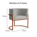 Ver mais imagens de Kit 2 Poltrona Decorativa Luana Linho Bege Base Bronze -fm