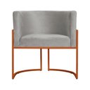 Ver imagem 4 de Kit 2 Poltrona Decorativa Luana Linho Bege Base Bronze -fm