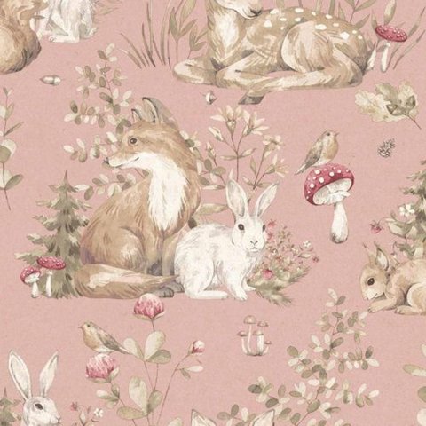 Papel de Parede Minime Infantil Rosa 17104