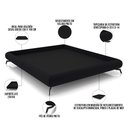 Ver imagem 4 de Cama Casal Queen Base Box Pés de Ferro Estilo Industrial 176cm Otto P05 Veludo Preto- Lyam Decor
