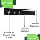 Ver imagem 3 de Porta Chaves De Parede Porta Chaveiro Organizador P.B.C.C