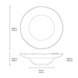 Conjunto com 4 Pratos de Massa Orgânico Eclipse Ø28x6,5cm 450ml - 8
