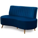 Ver imagem 1 de Sofá Pequeno para Escritório e Recepção Quanat Veludo Azul Marinho