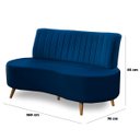 Ver imagem 4 de Sofá Pequeno para Escritório e Recepção Quanat Veludo Azul Marinho