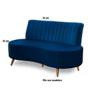 Ver imagem 5 de Sofá Pequeno para Escritório e Recepção Quanat Veludo Azul Marinho