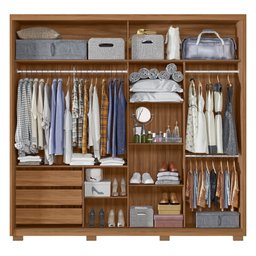 Guarda Roupa com Espelho Zeus Freijó/Cinza - 4