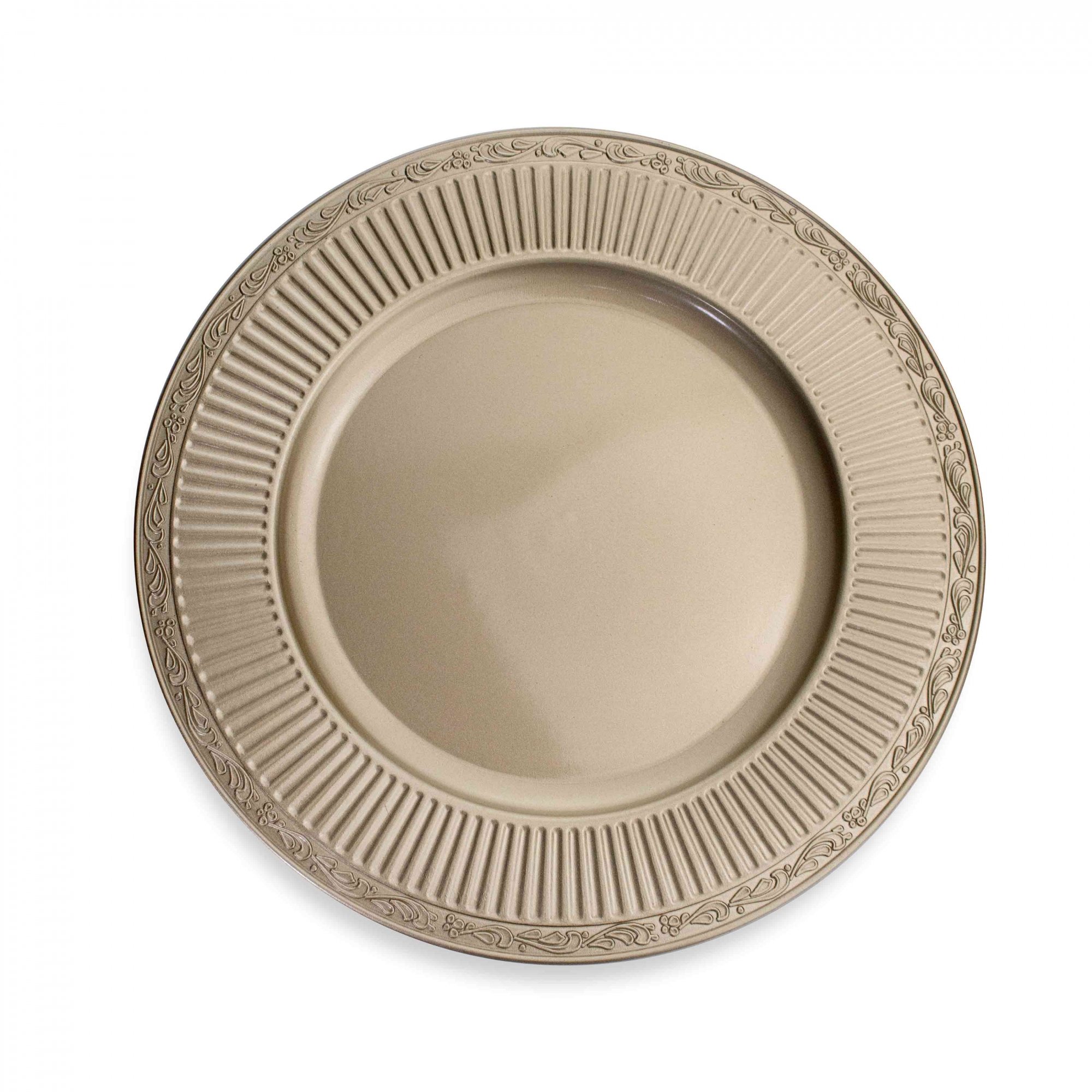 Sousplat Redondo Decorativo Natalino Champanhe 33 Cm - Indo Decorar - 1
