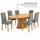 Ver mais imagens de Conjunto de Mesa de Jantar Orgânica 6 Cadeiras MDF 180x90cm Cinamomo e Cinza