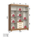 Ver imagem 5 de Guarda Roupa Master 4 Portas 3 Gavetas com Pés em ABS Marrom/Nature/Off White