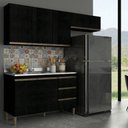 Ver imagem 1 de Cozinha Compacta Milão 200cm 3 Peças em MDP Menu Móveis Preto