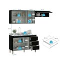 Ver imagem 5 de Cozinha Compacta Milão 200cm 3 Peças em MDP Menu Móveis Preto