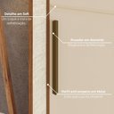 Ver imagem 6 de Guarda Roupa 3 Portas Deslizantes com Aplique Ripado 2 Gavetas e Pés em ABS Espresso Móveis Bege/Nature/Off White