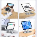 Ver imagem 5 de Suporte Mesa Notebook Tablet Celular 360 Graus Aço Carbono Dobravel Giratorio Ajustavel Laptop Antid