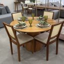 Ver imagem 2 de Mesa de Jantar Base Cone em Madeira Laminada 90cm Marrom/Cinamomo