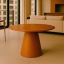Ver imagem 4 de Mesa de Jantar Base Cone em Madeira Laminada 100cm Lyon Marrom/Amadeirado