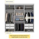 Ver imagem 5 de Quarto Casal Completo Guarda-Roupa 6 Portas Milano, Cama Monaco e Cômoda Chicago Espresso Móveis Branco/Neve