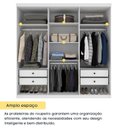Ver imagem 4 de Quarto Casal Completo Guarda-Roupa 6 Portas Milano, Cama Monaco e Cômoda Chicago Espresso Móveis Branco/Neve