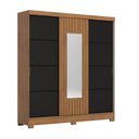 Ver imagem 2 de Guarda Roupa Spazio 3 Portas Deslizantes com Aplique Ripado 2 Gavetas e Pés em Abs Espresso Móveis