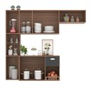 Ver imagem 3 de Kit Cozinha Compacta Suspensa Mila Moderna Premium Completa Balcão Cor Carvalho/Grafite