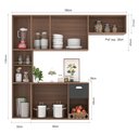 Ver imagem 7 de Kit Cozinha Compacta Suspensa Mila Moderna Premium Completa Balcão Cor Carvalho/Grafite