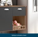 Ver imagem 4 de Kit Cozinha Compacta Suspensa Mila Moderna Premium Completa Balcão Cor Carvalho/Grafite