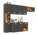 Ver imagem 1 de Kit Cozinha Compacta Suspensa Mila Moderna Premium Completa Balcão Cor Carvalho/Grafite